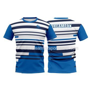 Sublimated Dry Fit maxsus chiziqli futbolka chop etish